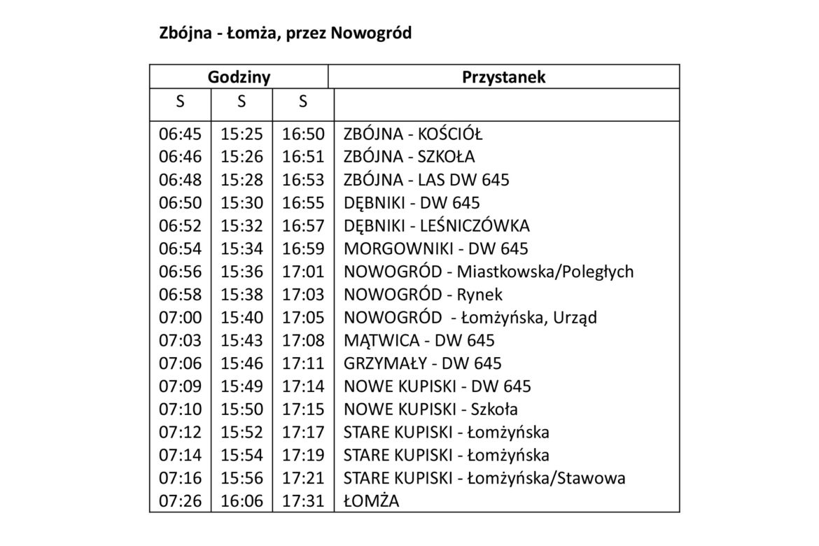 Rozkład jazdy