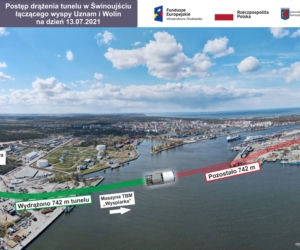 Drążenie tunelu w Świnoujściu - lipiec 2021