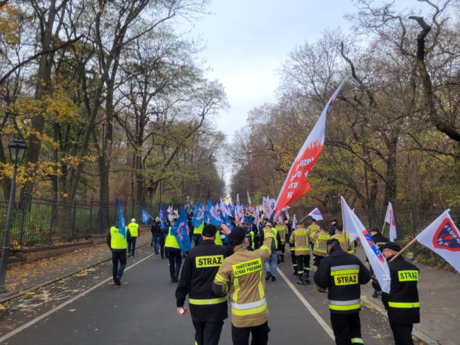 Protest służb mundurowych w Warszawie 