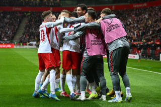 Mecz Polska - Albania. Gol Lewandowskiego