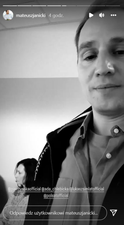 Mateusz Janicki i Małgorzata Pieczyńska na planie serialu Matka 