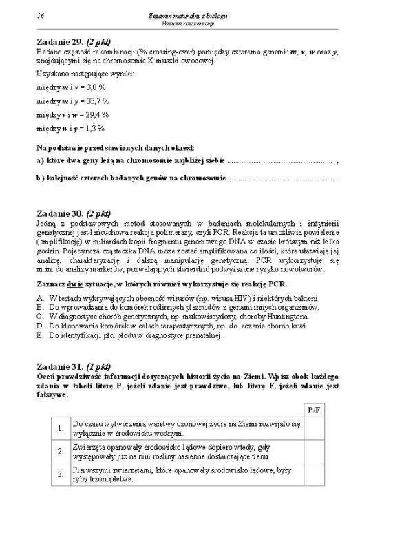 Arkusz biologia rozszerzony matura 2014
