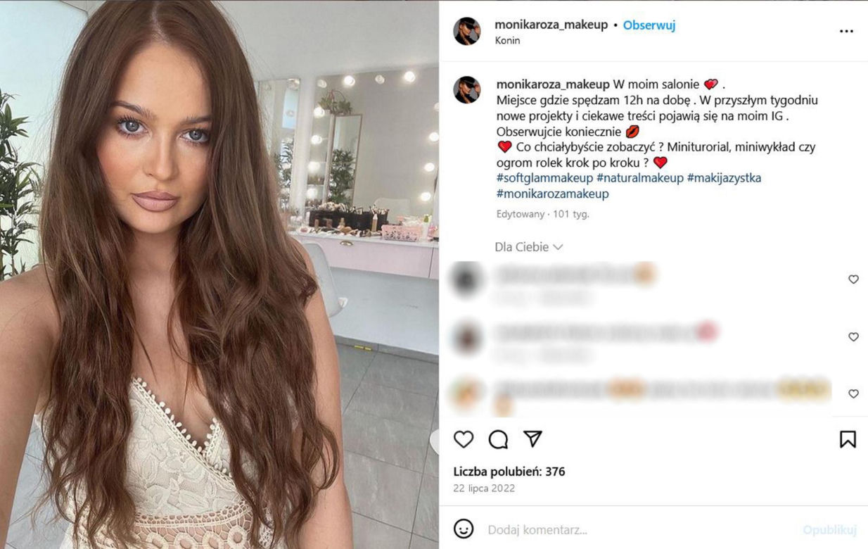 Monika Róża, makijażystka gwiazd, nie żyje