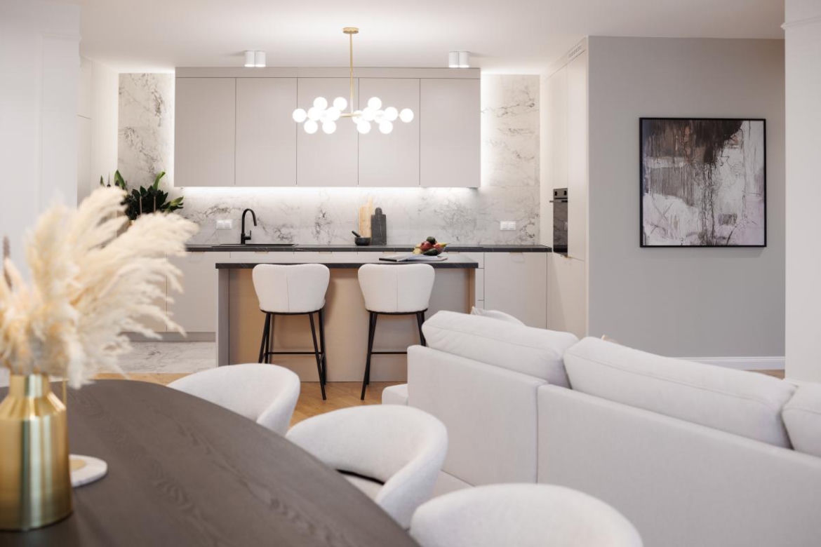 Strefa dzienna w stylu modern classic