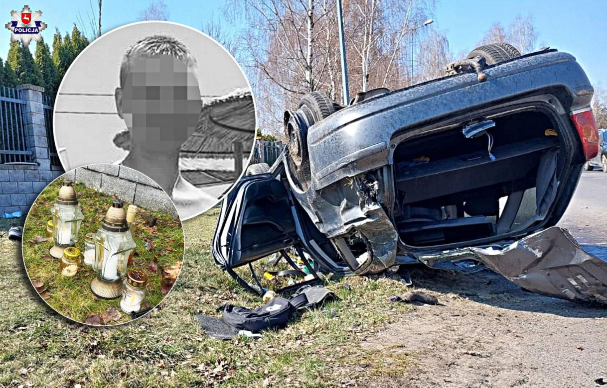 Tragiczny wypadek w Chełmie. Dwóch 18-latków nie żyje. Znicze na miejscu tragedii
