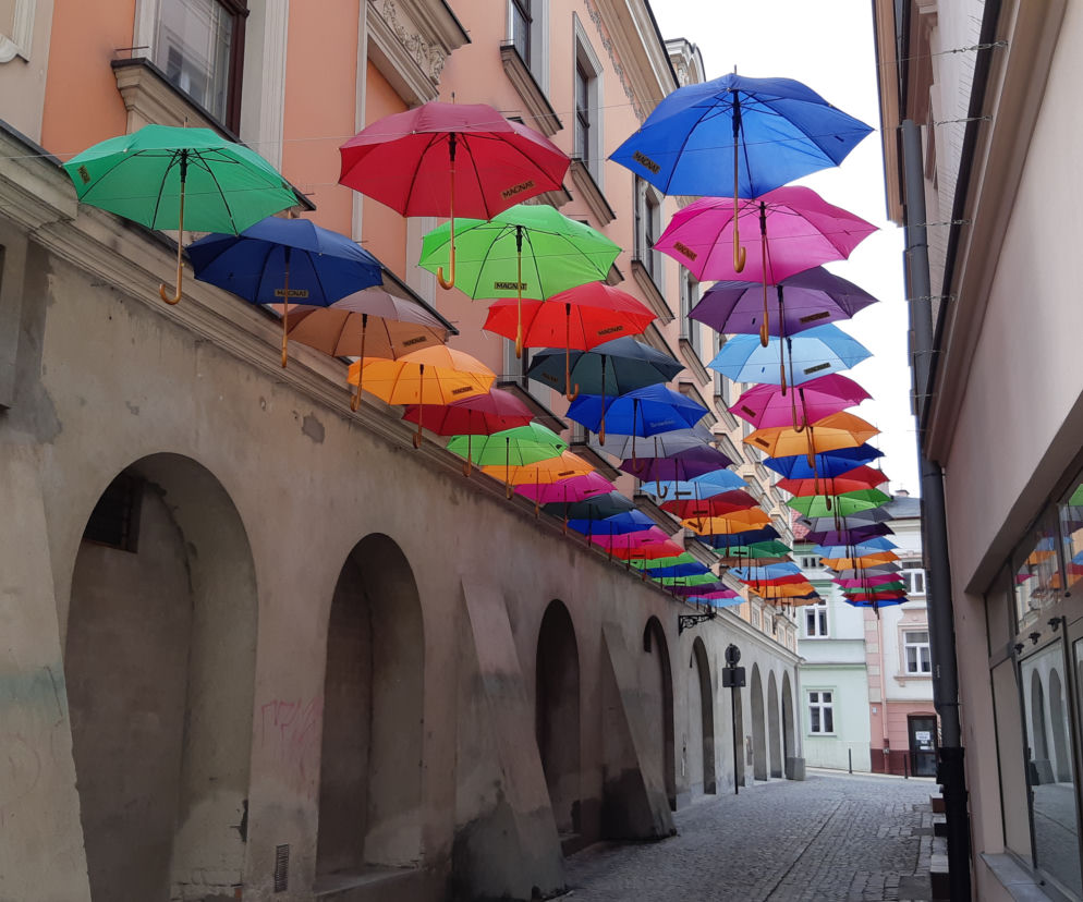 Kolorowe parasole letnią wizytówką Tarnowa