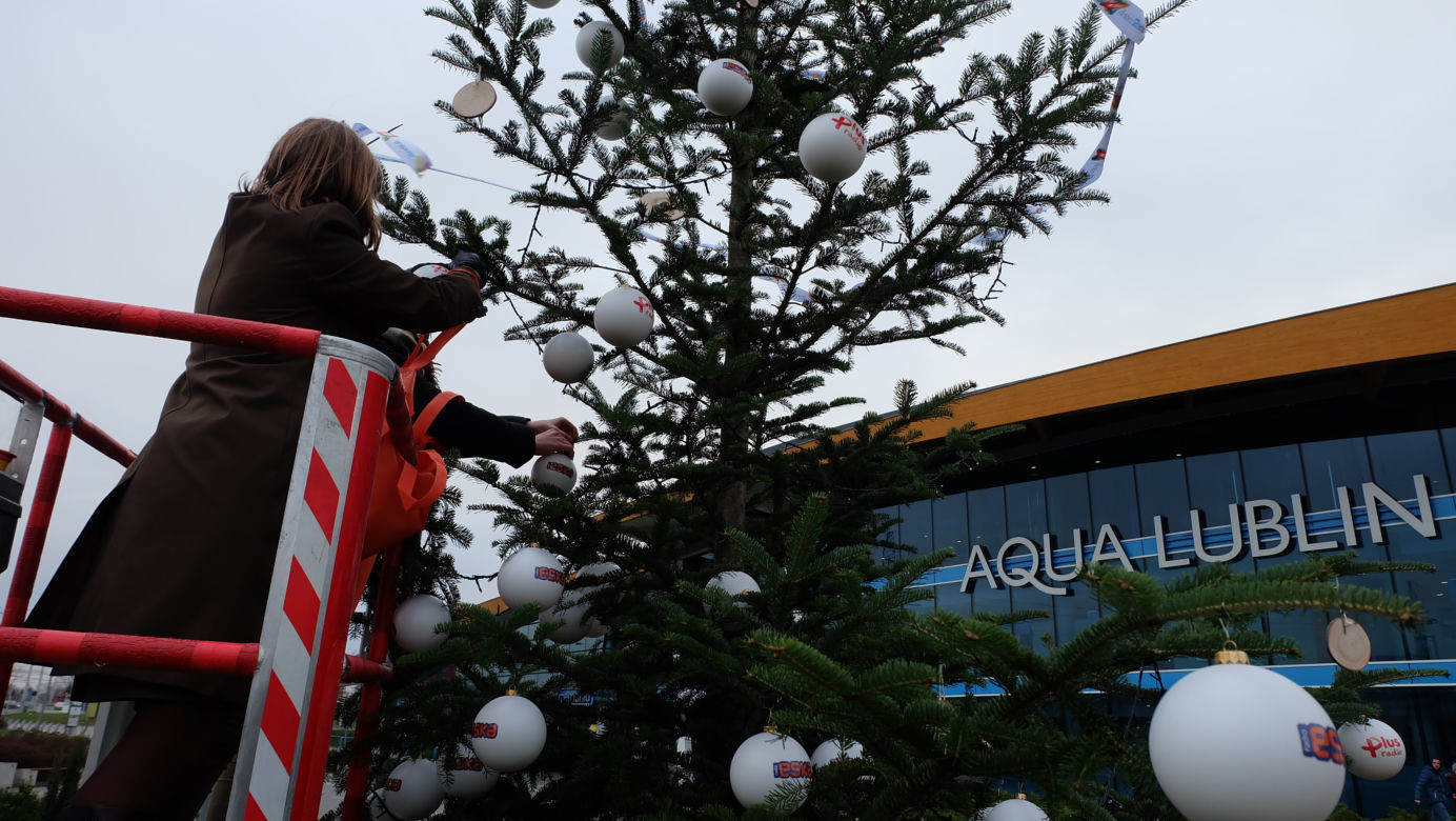 Eskowa choinka stanęła przez Aqua Lublin!