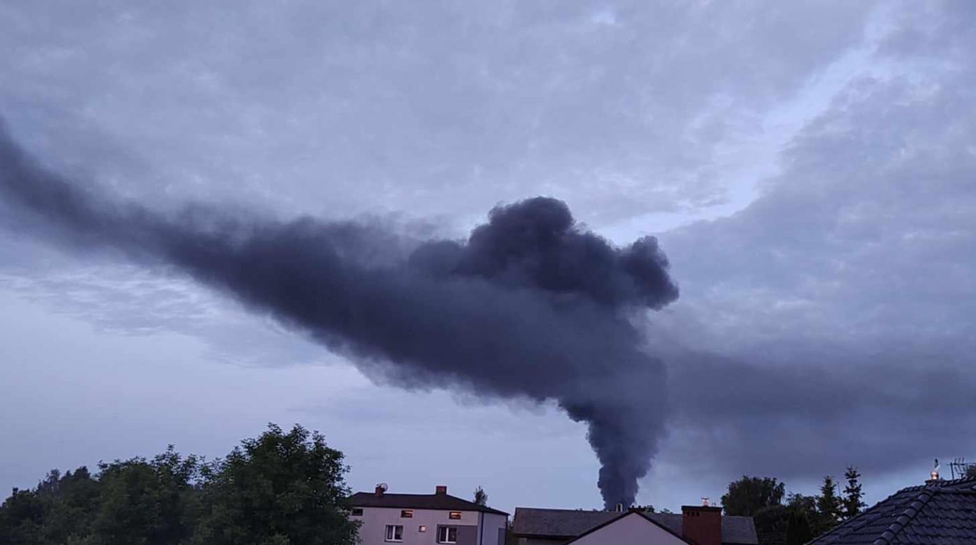 Pożar w Sławkowie. Płomienie w terminalu przeładunkowym