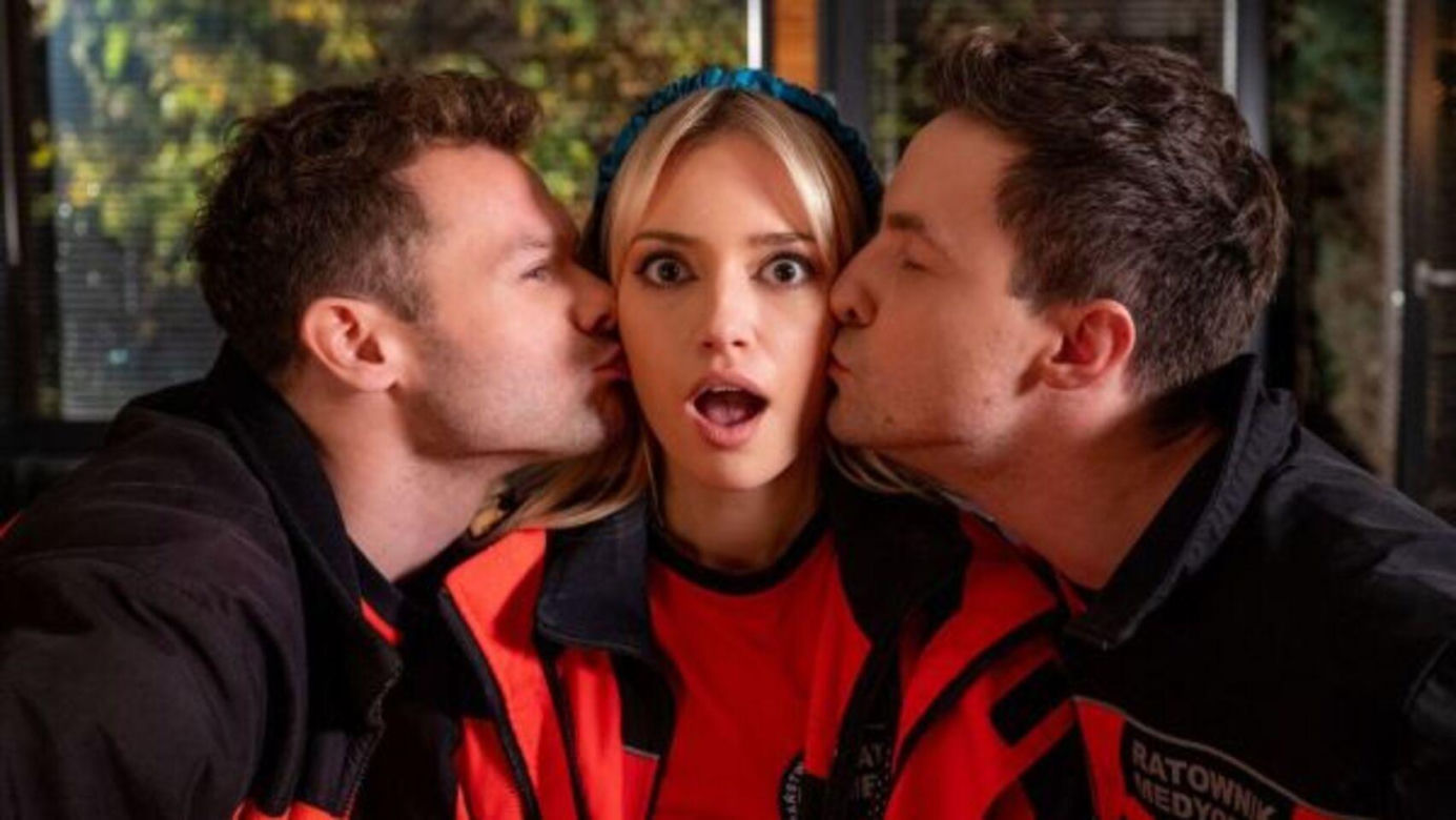 Na sygnale, odc. 685. Nowy (Kamil Wodka), Alek (Adam Turczyk), Britney (Paulina Zwierz)