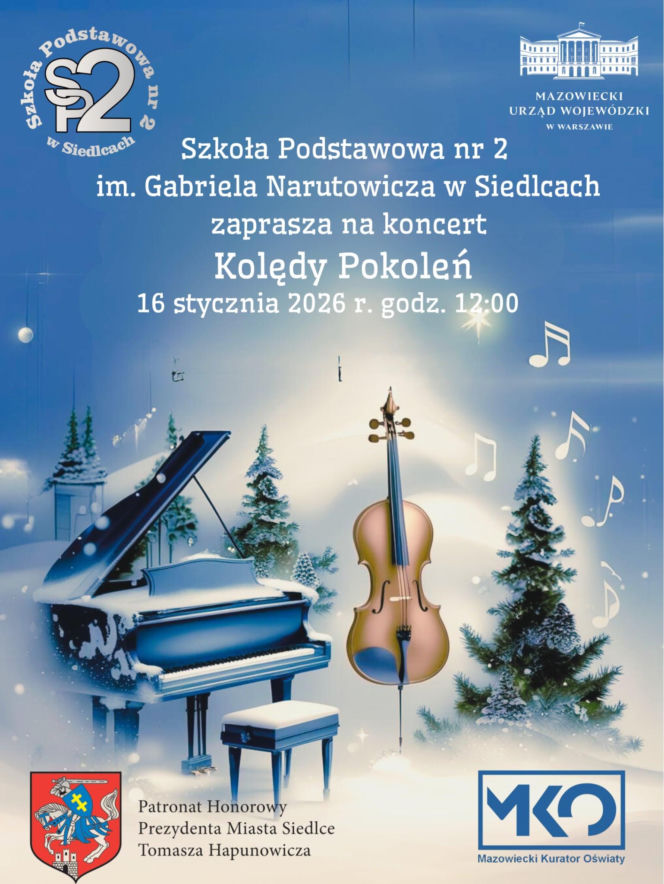 Koncert „Kolędy Pokoleń” w Szkole Podstawowej nr 2 w Siedlcach już 16 stycznia