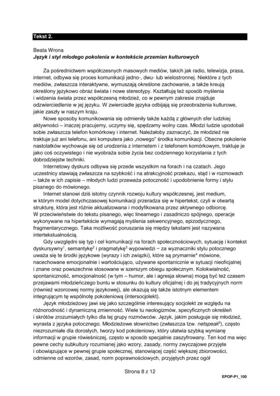 Matura 2025 - język polski