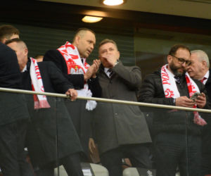 Karol Nawrocki i Przemysław Czarnek na mecze Polska - Albania