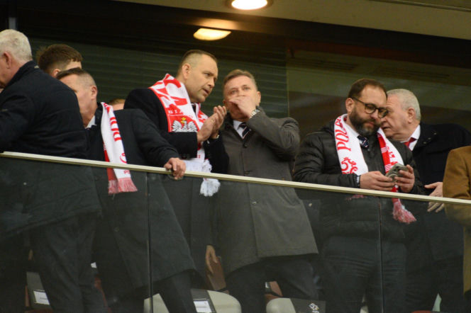 Karol Nawrocki i Przemysław Czarnek na mecze Polska - Albania