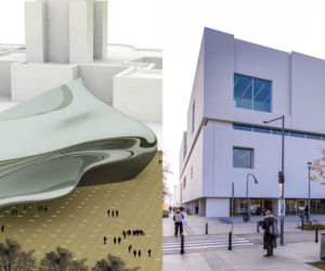 Po lewej: projekt AIA Architects i Jarosława Kozakiewicza. Po prawej: zrealizowany projekt Thomas Phifer and Partners