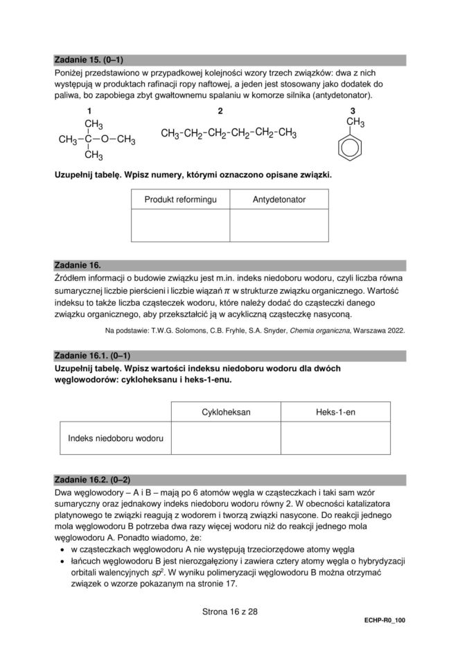 Matura 2026 Chemia FORMUŁA 2015: Arkusz CKE