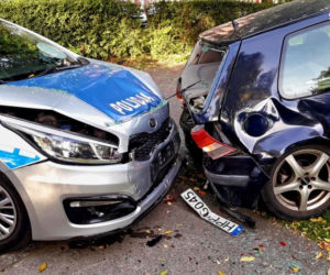 Gliwice: Ucieczka przed policją zakończyła się na ogrodzeniu parafii. Wierni byli w szoku [ZDJĘCIA]
