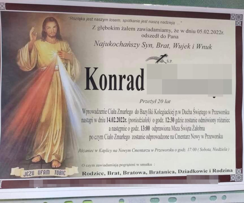 Ciała narzeczonych znaleziono w Holandii. W Walentynki ostatnie pożegnanie Konrada w Przeworsku