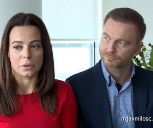 Kulisy M jak miłość. Magda (Anna Mucha), Andrzej Budzyński (Krystian Wieczorek)