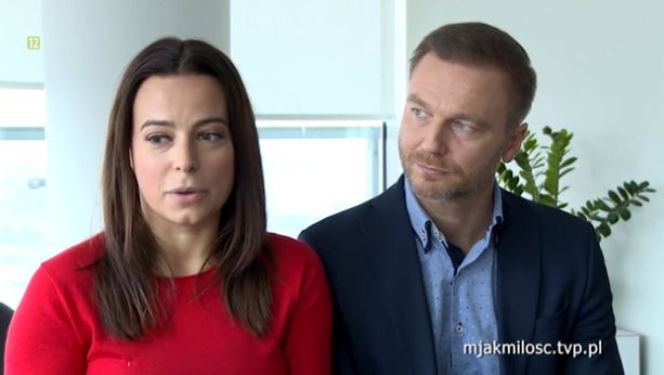 Kulisy M jak miłość. Magda (Anna Mucha), Andrzej Budzyński (Krystian Wieczorek)