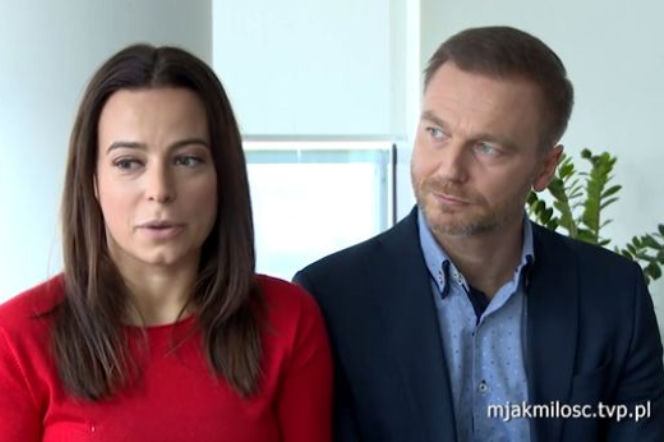 Kulisy M jak miłość. Magda (Anna Mucha), Andrzej Budzyński (Krystian Wieczorek)