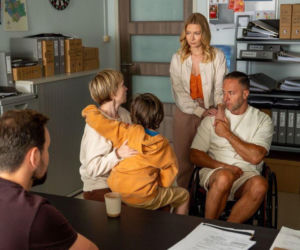 Barwy szczęścia odc. 3276. Sonia (Weronika Nockowska), Marcin Kodur (Oskar Stoczyński), Mateuszek (Filip Kowalewicz), Dominika (Karolina Chapko), Sebastian (Marek Krupski)