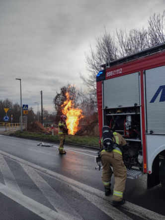 Pożar gazu w Kunowie