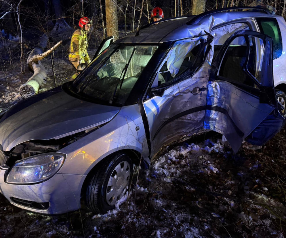 Nocny wypadek koło Jawora. Pięć osób poszkodowanych 