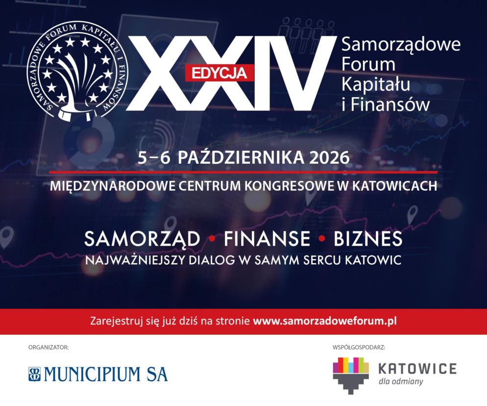 Plakat XXIV Forum Kapitału i Finansów w Katowicach. O szczegółach wydarzenia przeczytasz w serwisie Architektura.