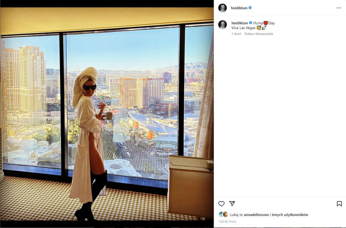 49-letnia Heidi Klum w stringach i w kozakach. Tak baluje w Las Vegas