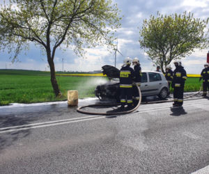 Pożar samochodu osobowego w Łasinie