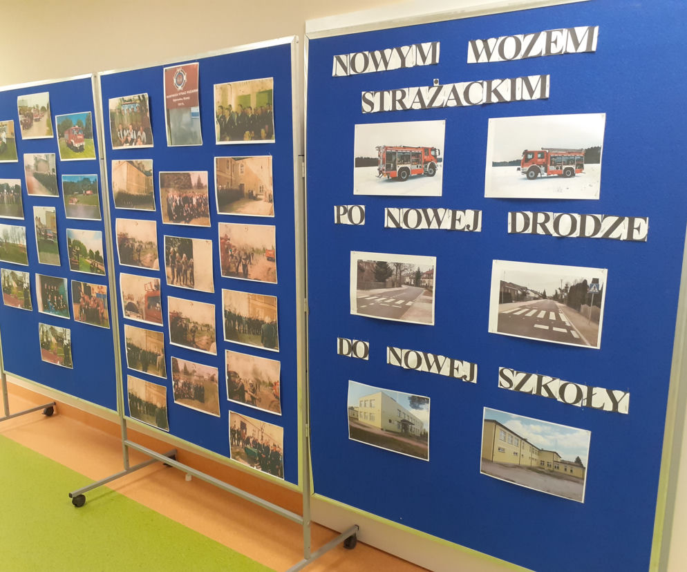Dąbrówka Stany, gmina Skórzec: nowym wozem strażackim, po nowej drodze, do nowej szkoły