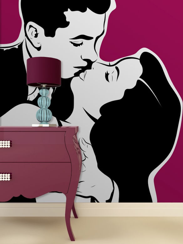 Tapeta w stylu pop - art do przedpokoju
