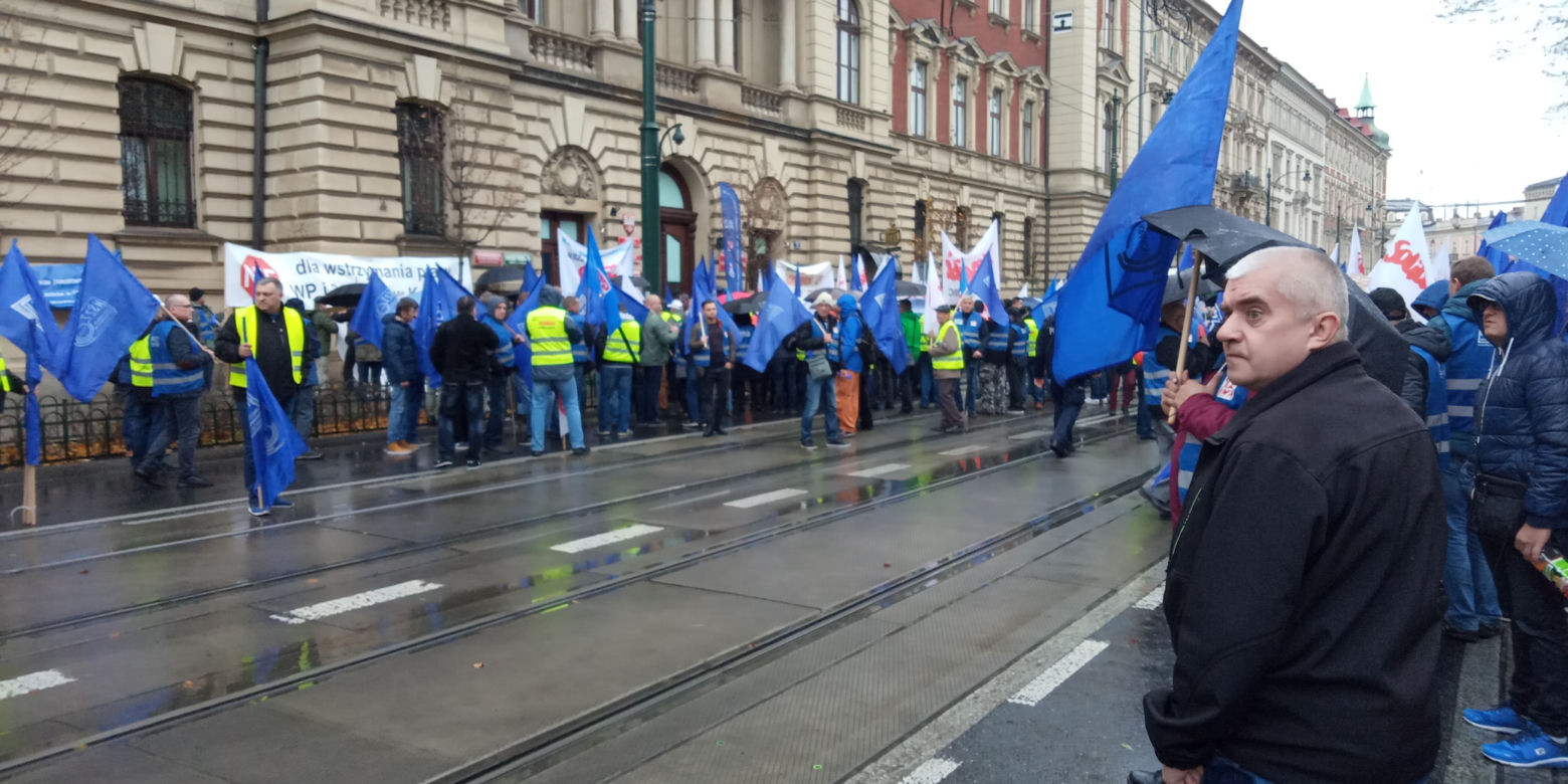 Wielki protest hutników w Krakowie
