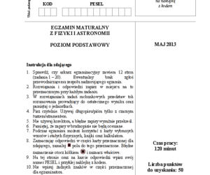 Matura 2013 fizyka p. podstawowy