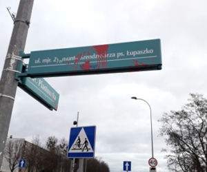 Ul. Łupaszki w Białymstoku. Ktoś namalował napisy: Narodowy Dzień Żołnierzy przeklętych [ZDJĘCIA]