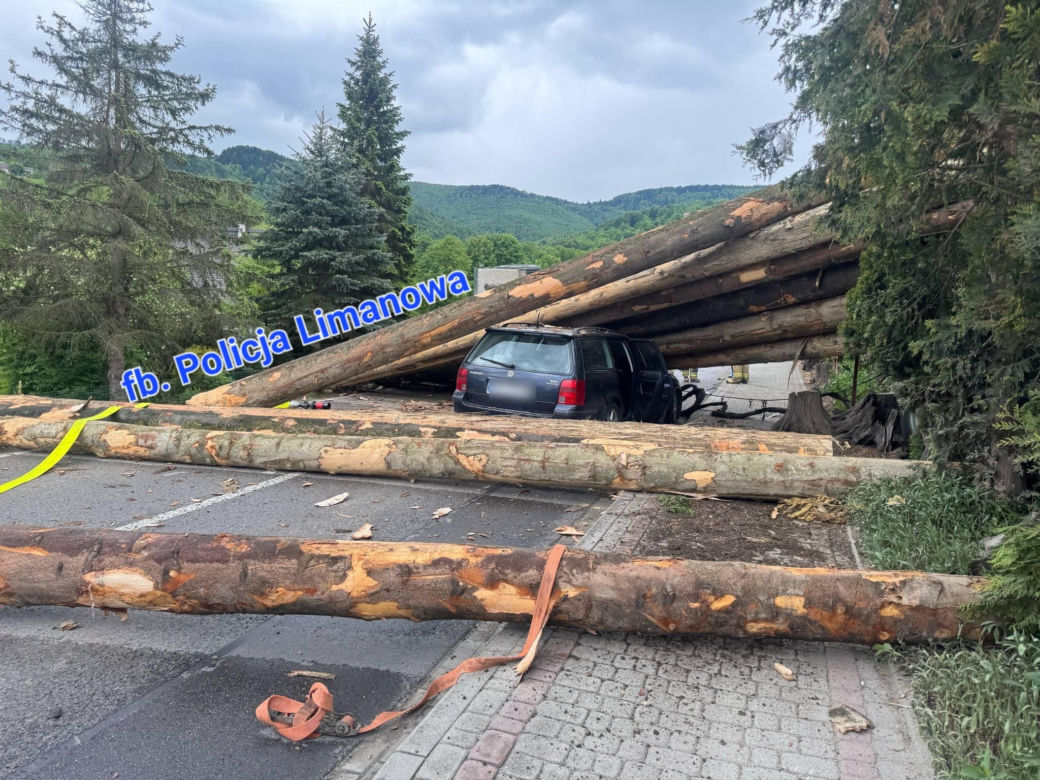 Wypadek w Laskowej w Małopolsce