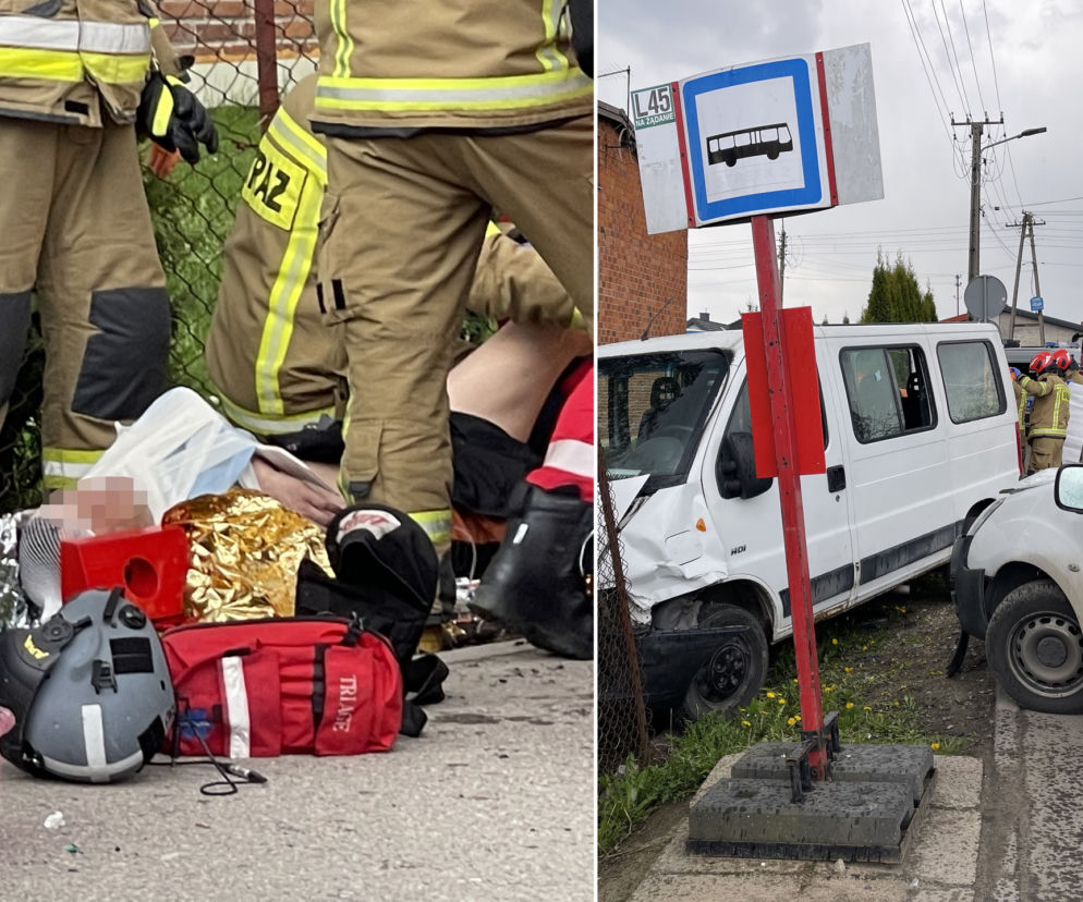 Dramat pod Wołominem. Pijany kierowca busa skosił dwóch pieszych. W akcji śmigłowiec LPR