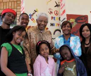 Nelson Mandela z rodziną 
