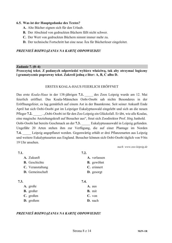 ARKUSZE CKE - Matura j.niemiecki- poziom rozszerzony 2019 - co było na maturze z niemieckiego?