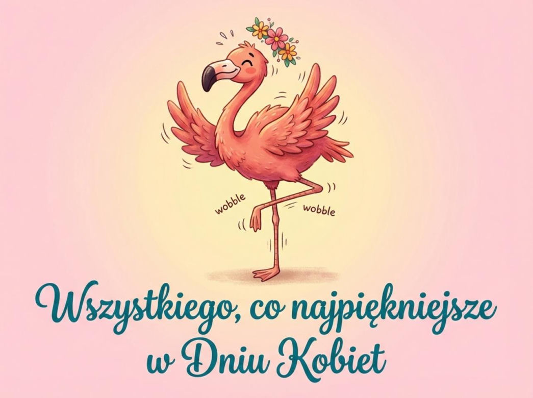 Flaming ćwiczący jogę na Dzień Kobiet