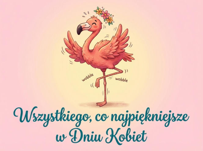 Flaming ćwiczący jogę na Dzień Kobiet