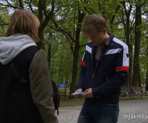 M jak miłość, odcinek 1454. Katia (Joanna Jarmołowicz), Łukasz (Jakub Józefowicz)
