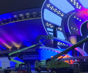 Scena Sylwestra z Dwójką 2025 w Katowicach w czasie próby świateł