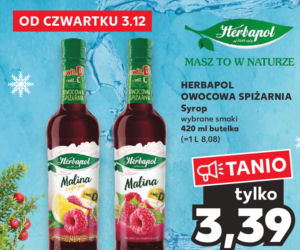 syrop malinowy Herbapol 3,99 zł/420 ml