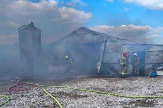 Ogromne straty po pożarze wielkiego kurnika w Lipinkach. W środku trzymano blisko 2 tysiące bażantów [ZDJĘCIA]