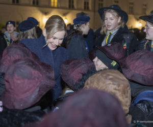 Marta Nawrocka uroczystym spotkaniu z harcerzami