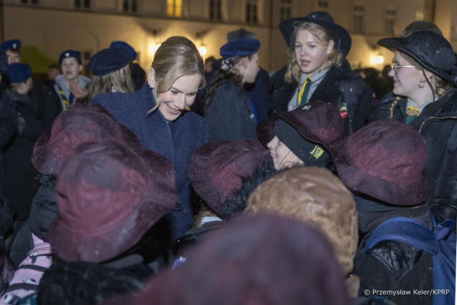 Marta Nawrocka uroczystym spotkaniu z harcerzami