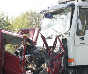 Wypadek pod Nowym miastem - wraki aut