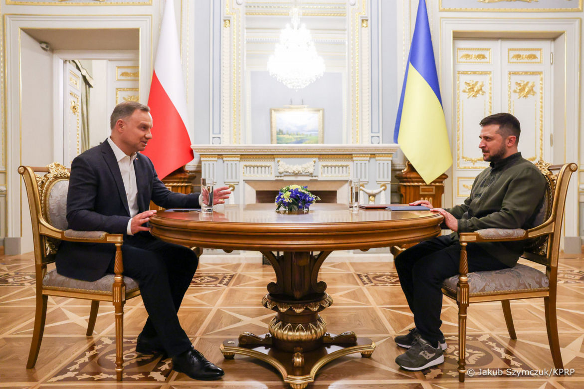 Andrzej Duda w Kijowie. Został uhonorowany w Alei Odważnych