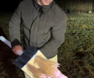 Friz z córką na straszeniu dzików